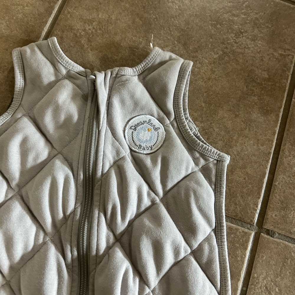 Gray Quilted Vest with Logo